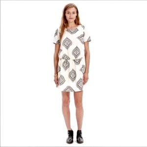 Madewell Ivory "Estate Paisley" Drop Waist Fully Lined Dress